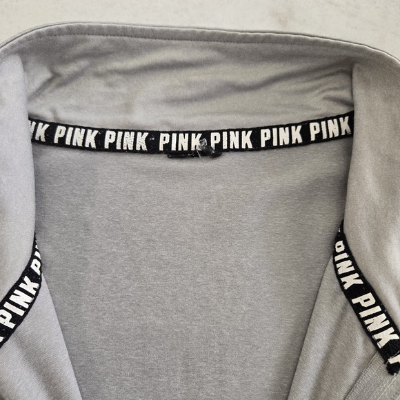 Victoria Secret PINK Ultimate Deep Zip Pullover Jacket Athleisure Luxe SM Gray - Picture 9 of 9